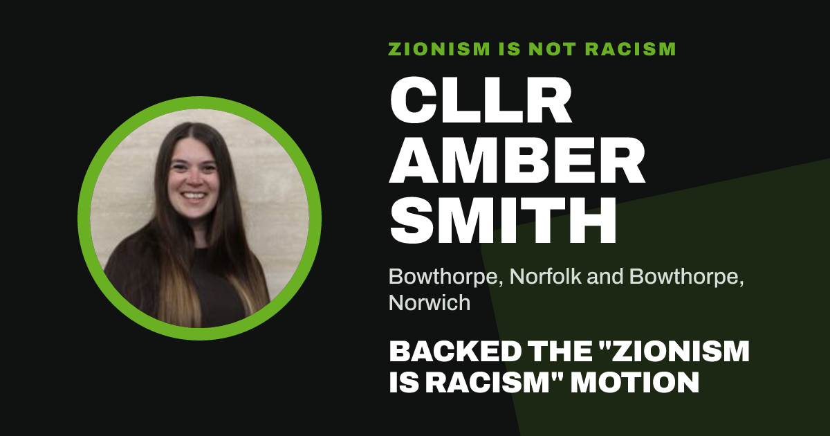 Share image: Cllr Amber Smith backed the "Zionism is Racism" motion
