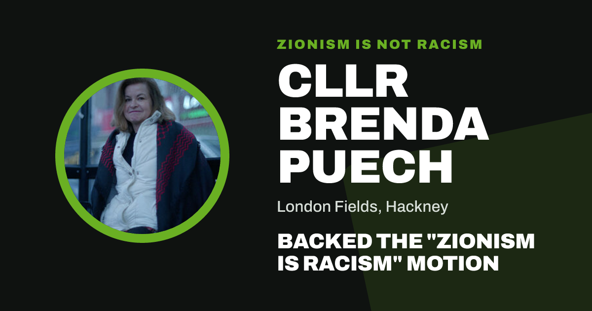 Share image: Cllr Brenda Puech backed the "Zionism is Racism" motion