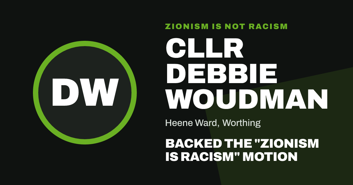 Share image: Cllr Debbie Woudman backed the "Zionism is Racism" motion