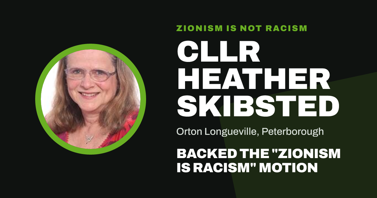 Share image: Cllr Heather Skibsted backed the "Zionism is Racism" motion
