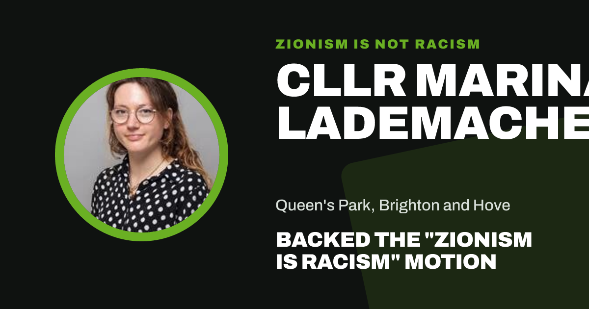 Share image: Cllr Marina Lademacher backed the "Zionism is Racism" motion