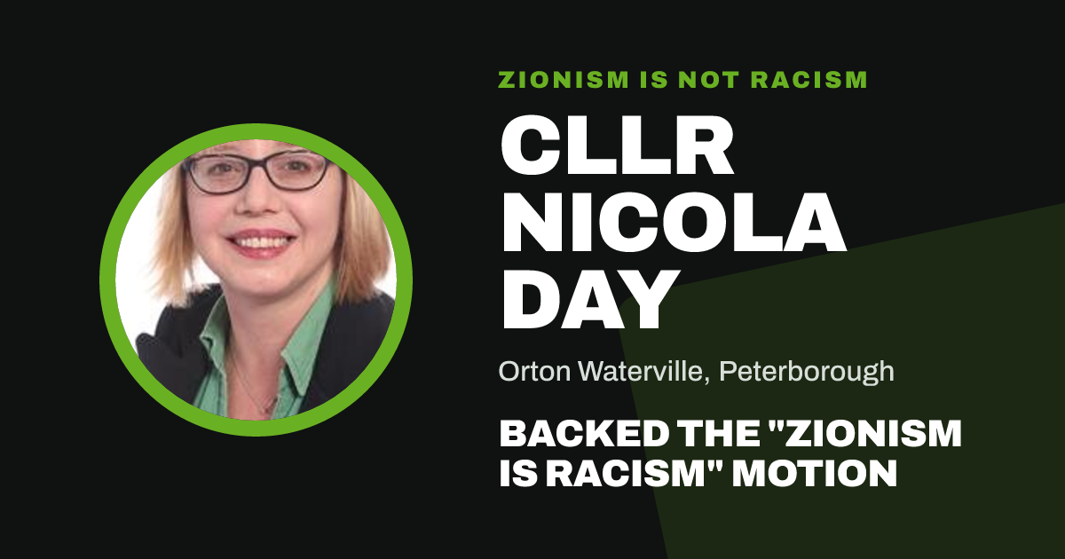 Share image: Cllr Nicola Day backed the "Zionism is Racism" motion