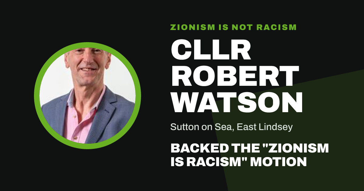 Share image: Cllr Robert Watson backed the "Zionism is Racism" motion